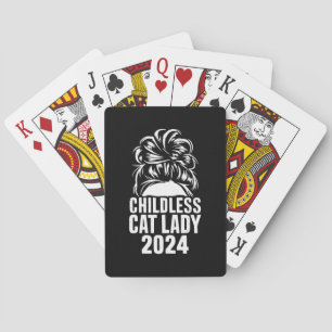 Kinderloze Cat Lady 2024 Messy Bun Amerikaanse vla Pokerkaarten