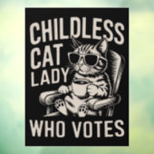 Kinderloze Cat Lady 2024 Verkiezingsstem Kamala Raamsticker (Vel 3)