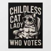 Kinderloze Cat Lady 2024 Verkiezingsstem Kamala Raamsticker (Vel)