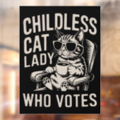 Kinderloze Cat Lady 2024 Verkiezingsstem Kamala Raamsticker (Vel 2)