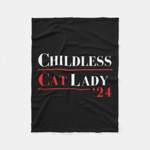 Kinderloze Cat Lady 24 Shirt Kamala Harris Preside Fleece Deken