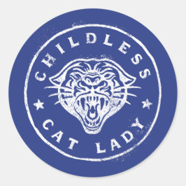 Kinderloze Cat Lady-beweging Ronde Sticker