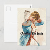Kinderloze Cat Lady  Briefkaart (Voorkant / Achterkant)