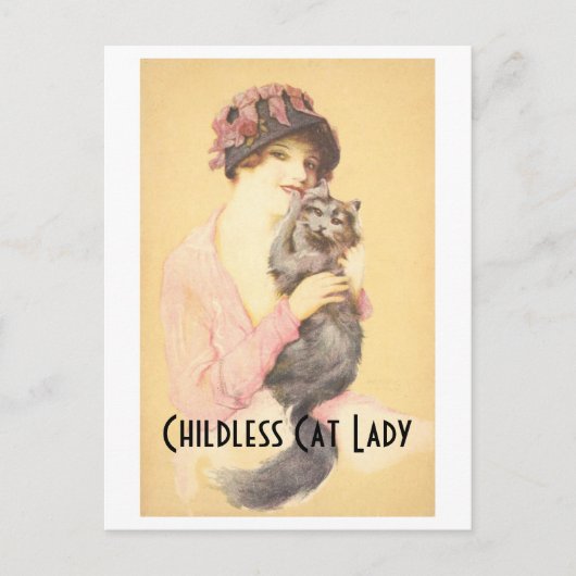 Kinderloze Cat Lady Briefkaart (Voorkant)