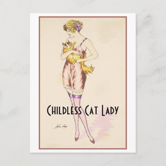 Kinderloze Cat Lady  Briefkaart (Voorkant)