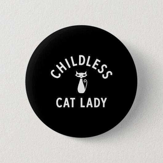 Kinderloze Cat Lady Design met Schattigee Retro Ca Ronde Button 5,7 Cm (Voorkant)