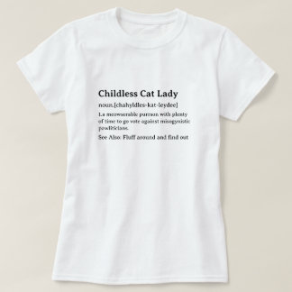 Kinderloze Cat Lady Dictionary Definitie T-shirt
