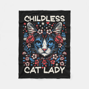 Kinderloze Cat Lady Funny Cat Lover 4 Fleece Deken