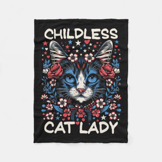 Kinderloze Cat Lady Funny Cat Lover 4 Fleece Deken (Voorkant)