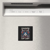 Kinderloze Cat Lady Funny Cat Lover 4 Magneet (Insitu (Vaatwasser))