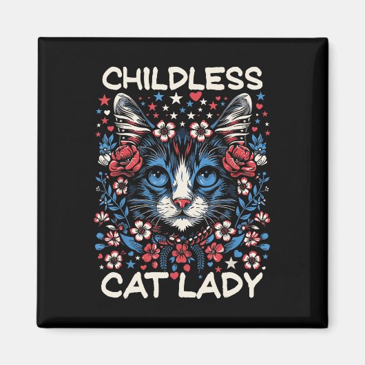 Kinderloze Cat Lady Funny Cat Lover 4 Magneet (Voorkant)