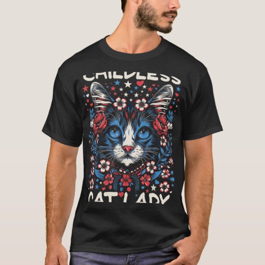 Kinderloze Cat Lady Funny Cat Lover 4 T-shirt (Voorkant)