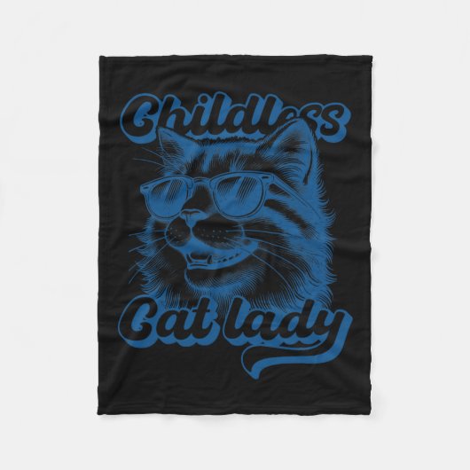 Kinderloze Cat Lady Funny Cat Lover Fleece Deken (Voorkant)
