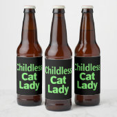 Kinderloze Cat Lady Funny Vote 2024 Bier Etiket (Flessen)
