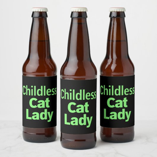 Kinderloze Cat Lady Funny Vote 2024 Bier Etiket (Flessen)