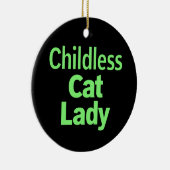 Kinderloze Cat Lady Funny Vote 2024 Keramisch Ornament (Rechts)