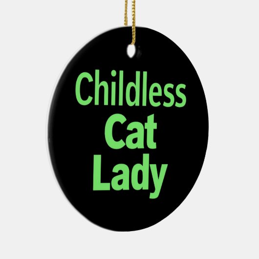 Kinderloze Cat Lady Funny Vote 2024 Keramisch Ornament (Rechts)