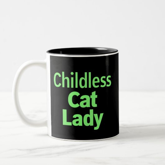 Kinderloze Cat Lady Funny Vote 2024 Tweekleurige Koffiemok (Links)