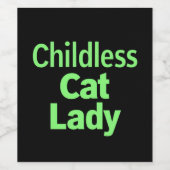 Kinderloze Cat Lady Funny Vote 2024 Wijn Etiket (Enkel label)