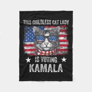 Kinderloze Cat Lady gaat Kamala Harris 2024 stemme Fleece Deken