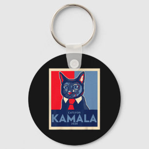Kinderloze Cat Lady gaat Kamala Harris 2024 stemme Sleutelhanger