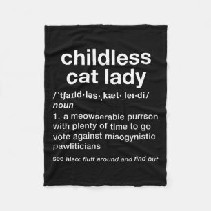Kinderloze Cat Lady Grappige woordenboekdefinitie Fleece Deken