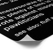 Kinderloze Cat Lady Grappige woordenboekdefinitie Poster (Hoek)