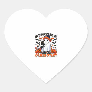 Kinderloze Cat Lady Halloween Spooky Ghost Kostuum Hart Sticker