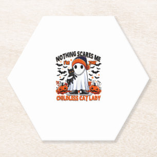 Kinderloze Cat Lady Halloween Spooky Ghost Kostuum Kartonnen Onderzetters