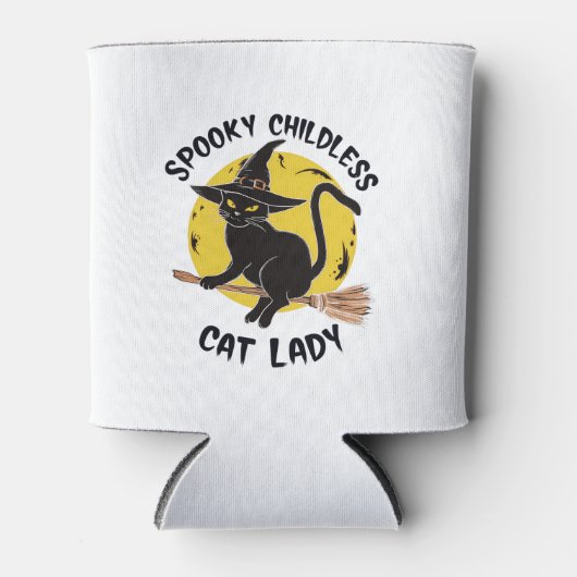 Kinderloze Cat Lady Halloween Spooky Witch Verkiez Blikjeskoeler (Voorkant)