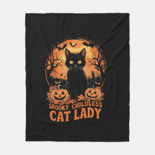 Kinderloze Cat Lady Halloween Spooky Witch Verkiez Fleece Deken