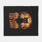 Kinderloze Cat Lady Halloween Spooky Witch Verkiez Fleece Deken (Voorkant (Horizontaal))