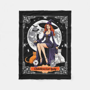 Kinderloze Cat Lady Halloween Witch Cats Witchy Sp Fleece Deken
