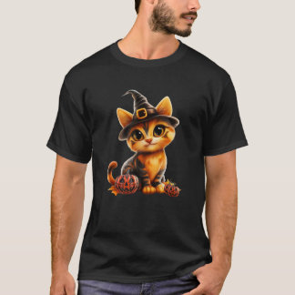 Kinderloze Cat Lady Halloween Witch Pet Pompoen Ka T-shirt