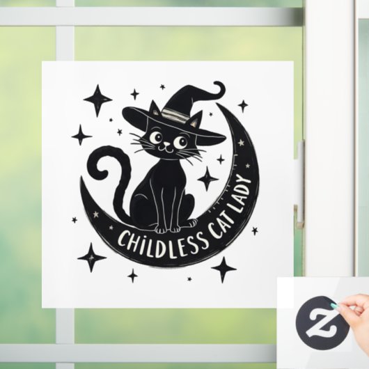 Kinderloze Cat Lady Harris Walz Halloween Pastel Raamsticker (Huis)