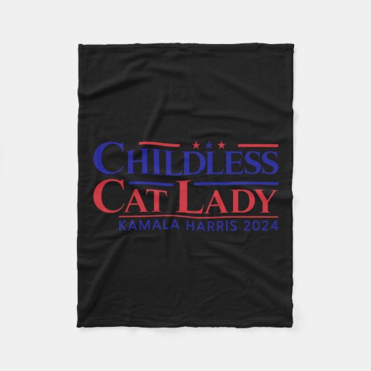 Kinderloze Cat Lady Kamala 2024 Harris Funny Presi Fleece Deken (Voorkant)
