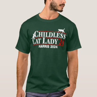 Kinderloze Cat Lady Kamala 2024 T-shirt met lange 