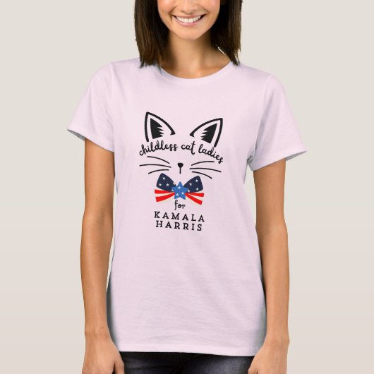 Kinderloze Cat Lady Kamala Harris 2024 President T-shirt (Voorkant)