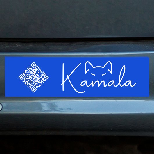 'Kinderloze Cat Lady' Kamala Harris aangepaste QR- Bumpersticker