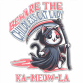 Kinderloze Cat Lady Kamala Harris Sticker (Voorkant)