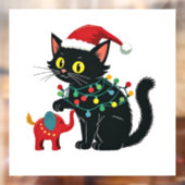 Kinderloze Cat Lady Kerst Kamala Trump Raamsticker (Vel 2)