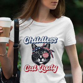 Kinderloze Cat Lady Patriottische Verkiezingen 202 T-shirt