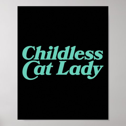 Kinderloze Cat Lady Retro Vibrant Poster (Voorkant)