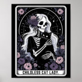 Kinderloze Cat Lady Schattigee Gotische Skelet Tar Poster (Voorkant)