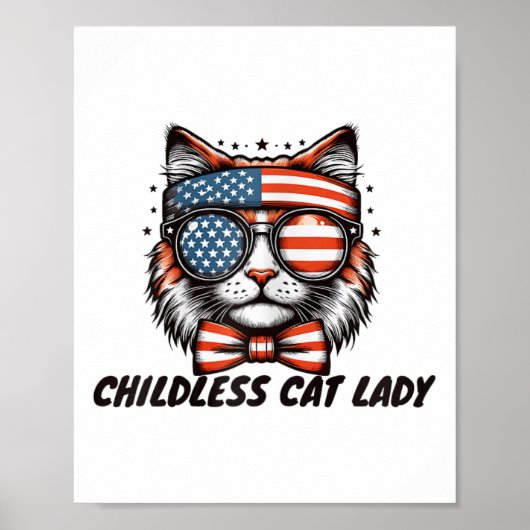 Kinderloze Cat Lady Shirt Kinderloze Cat Lady Poster (Voorkant)
