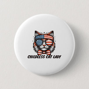 Kinderloze Cat Lady Shirt Kinderloze Cat Lady Ronde Button 5,7 Cm