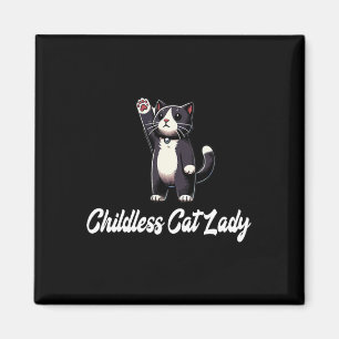 Kinderloze Cat Lady -smoking Cat Raising Paw- Grap Magneet