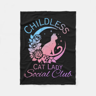 Kinderloze Cat Lady Social Club Meme Cat Kamala Fleece Deken