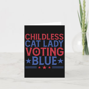Kinderloze Cat Lady Stem Blauw Kaart