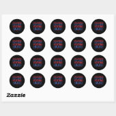 Kinderloze Cat Lady Stem Blauw Ronde Sticker (Vel)